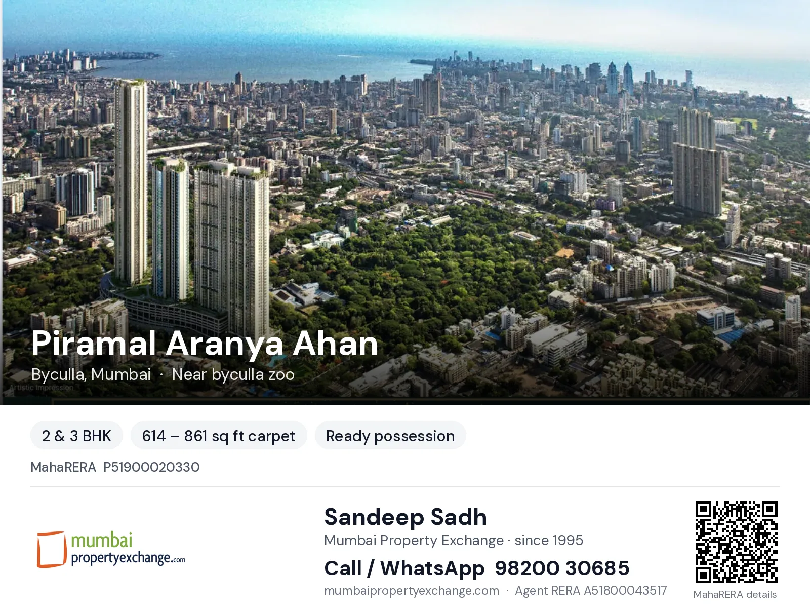 Piramal Aranya Ahan, Byculla, Mumbai — 2 & 3 BHK ready-to-move project | Mumbai Property Exchange, Sandeep Sadh 98200 30685