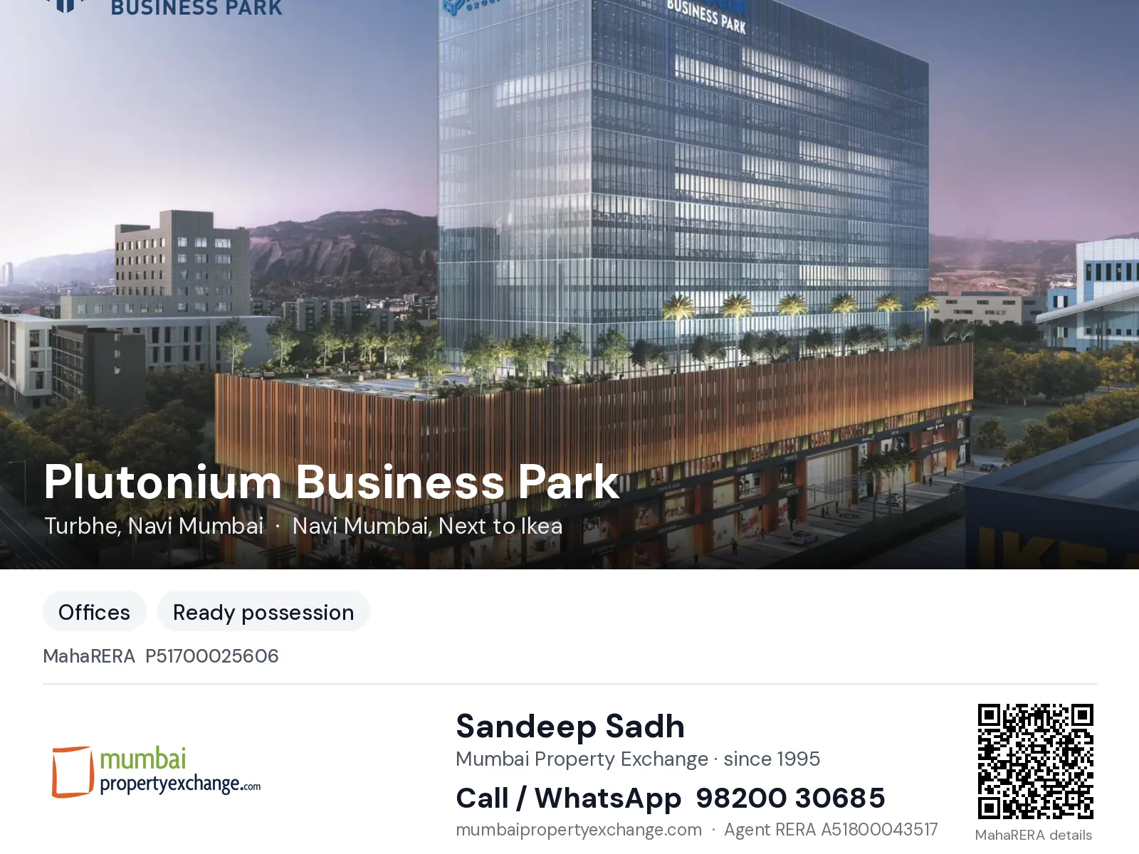 Plutonium Business Park, Turbhe, Navi Mumbai — ready-to-move project | Mumbai Property Exchange, Sandeep Sadh 98200 30685