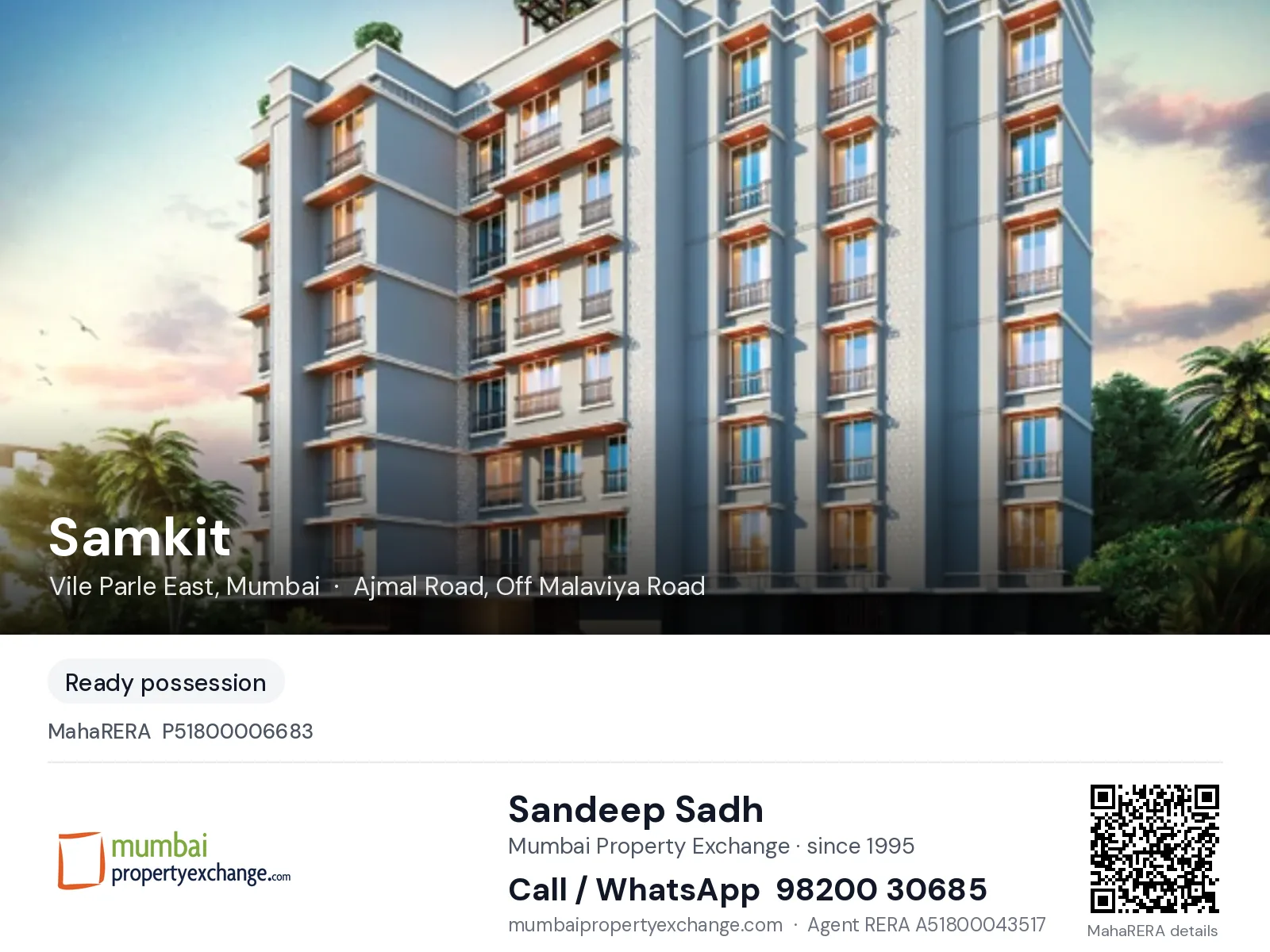 Samkit by CAN, Vile Parle East, Mumbai — ready-to-move project | Mumbai Property Exchange, Sandeep Sadh 98200 30685