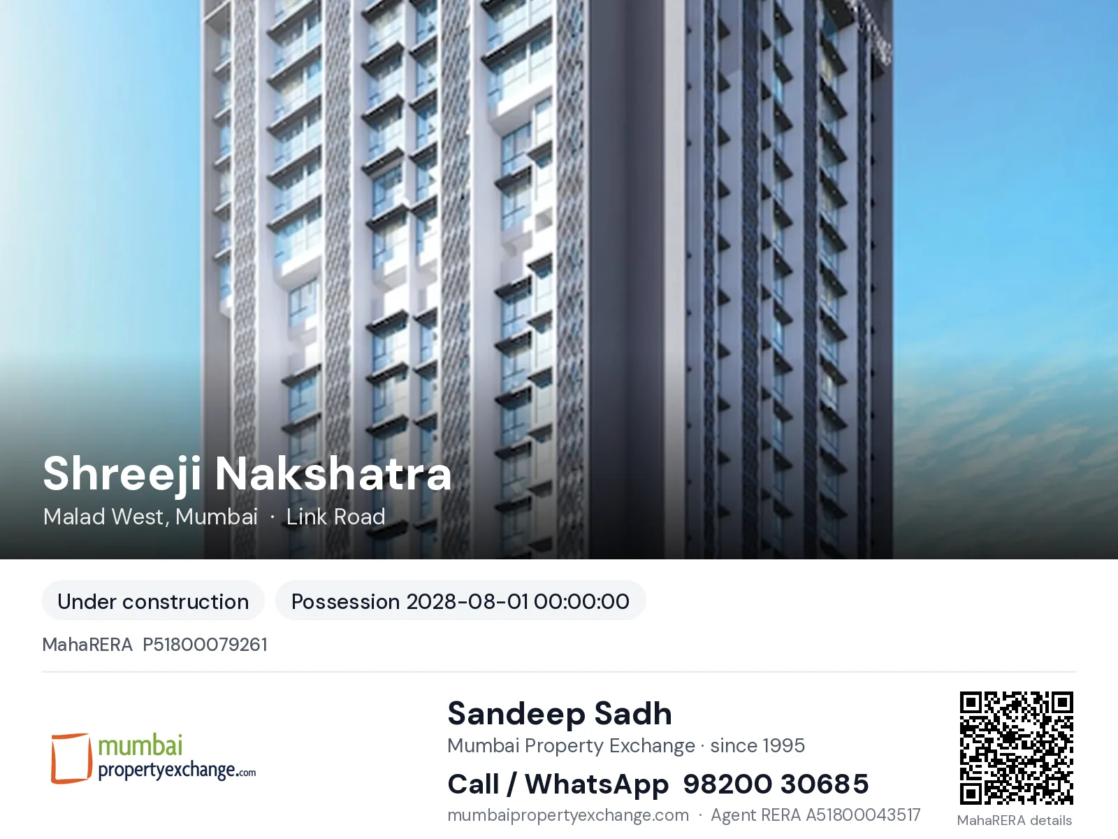 Shreeji Nakshatra, Malad West, Mumbai — new project, possession 2028-08-01 00:00:00 | Mumbai Property Exchange, Sandeep Sadh 98200 30685