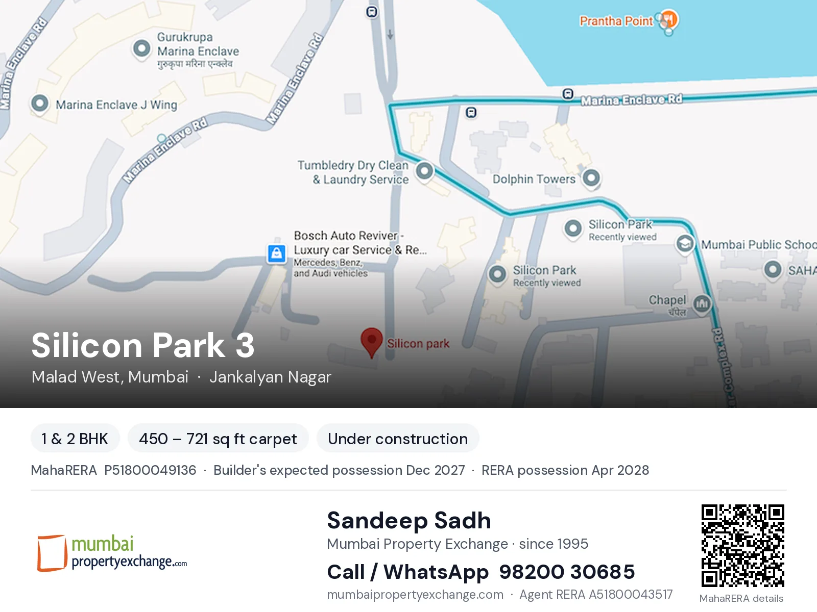 Silicon Park 3 by Impact, Malad West, Mumbai — 1 & 2 BHK new project, builder's expected possession Dec 2027, RERA possession Apr 2028 | Mumbai Property Exchange, Sandeep Sadh 98200 30685