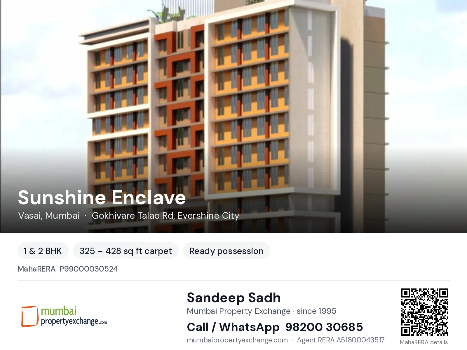 Sunshine Enclave by Shantee, Vasai, Mumbai — 1 & 2 BHK ready-to-move project | Mumbai Property Exchange, Sandeep Sadh 98200 30685