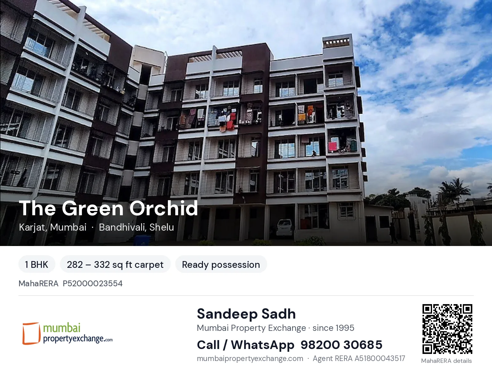 The Green Orchid by Shakti, Karjat, Mumbai — 1 BHK ready-to-move project | Mumbai Property Exchange, Sandeep Sadh 98200 30685