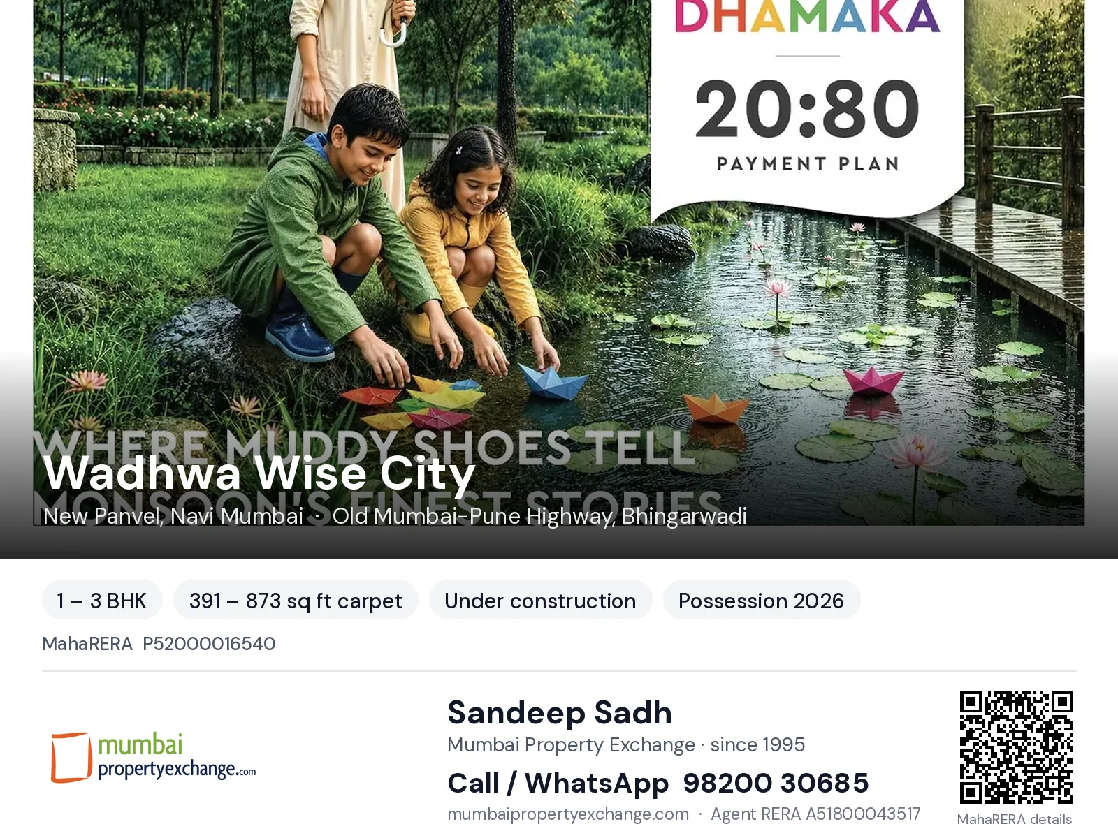 Wadhwa Wise City, New Panvel, Navi Mumbai — 1 – 3 BHK new project, possession 2026 | Mumbai Property Exchange, Sandeep Sadh 98200 30685